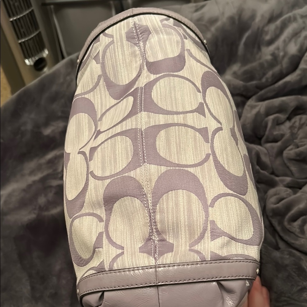 Coach Canvas Alexandra Lavender and Gray Signature Tote - Picture 14 of 14